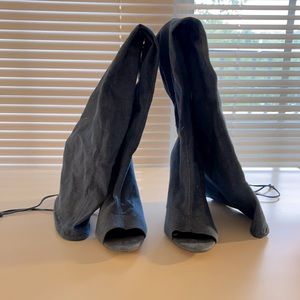Jean Open-toe Thigh High Boots